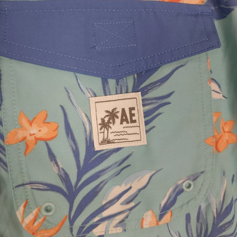 American Eagle Outfitters Mens Swim Trunks XL‎ Tropical Floral 5.5 Inch Inseam